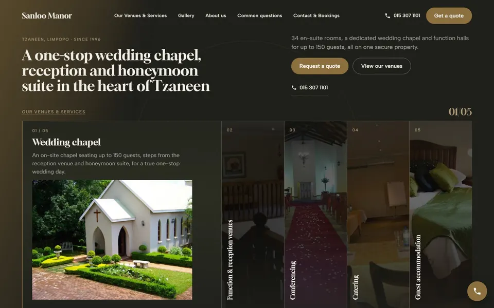 Website Revamp — Wedding venue template